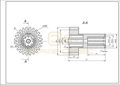 Шестерня з валом для м'ясорубки Braun 67051414