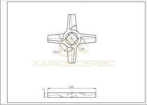 Ніж для м&aposясорубки Zelmer/Bosch 10003883 D=55.5mm s=5mm Отвір=10x10mm NR8 ZMMA028X (A863109.00) (двосторонній)