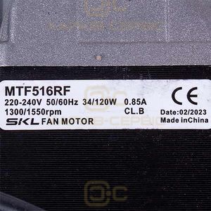 Двигун обдува 34W 220/240V 0.85A 50/60HZ 1300/1550RPM