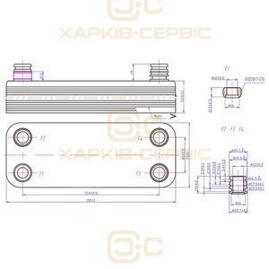 Теплообмінник пластинчастий (12 пластин) для газового котла Vaillant Atmo/Turbo MAX Plus/Pro 065131