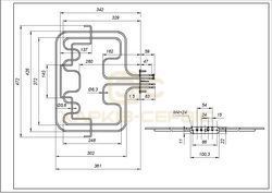 Тен верхній (гриль) для духовки Electrolux 3878253511 3100W
