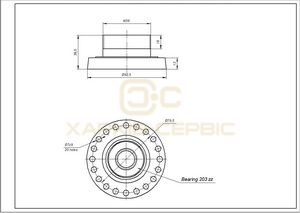 Блок підшипників 203 EBI COD.098 вертикальної пральної машини Electrolux