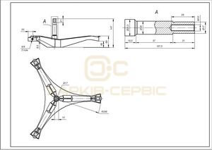 Хрестовина барабана EBI для пральної машини Samsung COD.741 L=107mm