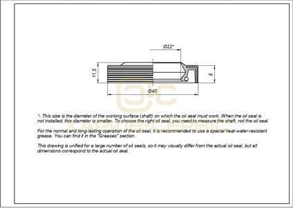 Сальник для пральної машини Zanussi 50063248004 WLK 22*40*8/11.5