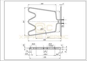 Тен нижній 481925928791 1000W 240V для духовки Whirlpool