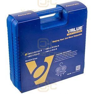 Манометричний колектор 2-вентильний VALUE VMG-2R410A-B-1 + шланги 3шт (R410 R407 R22 R134)