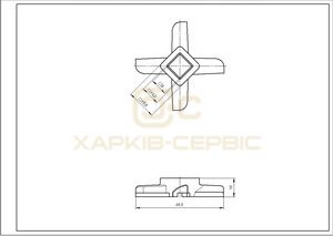 Ніж для м&aposясорубки Kenwood KW715551 D=46mm s=10mm Отвір=9x9mm