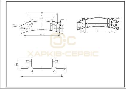 Петля люка для пральної машини LG 4774EN2001A