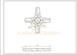 Ніж для м&aposясорубки Zelmer ZMMA025X (A861009) 10003882 D=47mm s=5mm Отвір=9x9mm NR5 (двосторонній)