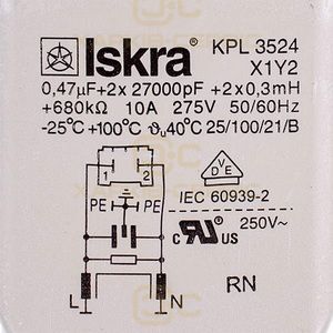 Мережевий фільтр KPL3524 192570 275V для пральної машини Gorenje
