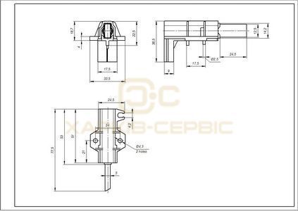 Щітки двигуна для пральної машини Ariston C00196539 (2 шт.) стрижень 12.5x5x32 Type L