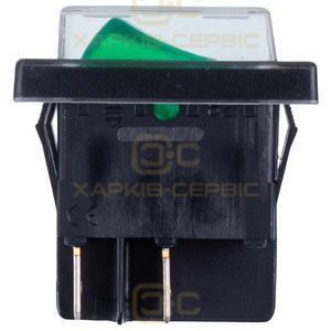 Вимикач SX82 16A-250V/20A-125V двополюсний з підсвічуванням (універсальний) зелений
