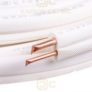 Труба медная в изоляции спарка 1/4'' + 3/8'' (бухта 25 м) Halcor (продажа кратна бухте)