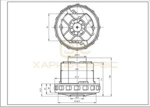 Двигун для мийного пилососа DeLonghi 5119110031 Domel 1600W D=131/92mm H=28/129mm