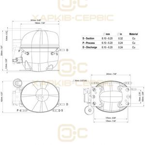 Компресор для холодильника EMBRACO ASPERA NEK6210GK R404a 775W (з пусковим реле CSIR)