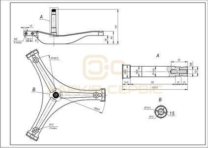 Хрестовина барабана для пральної машини Атлант 730136201500 L=125mm