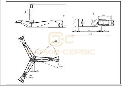 Хрестовина барабана EBI для пральної машини Samsung COD.734 L=126mm