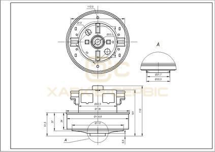 Двигун для пилососа VAC031UN (з виступом) SKL D=134/84 mm H=35/101 mm 1400 W