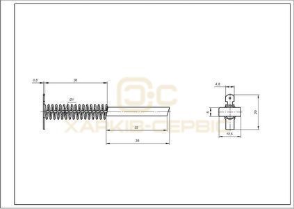 Щітки двигуна для пральної машини Bosch 00154740 (2 шт.) стрижень (без корпусу, склеєні) 12.5x5x36