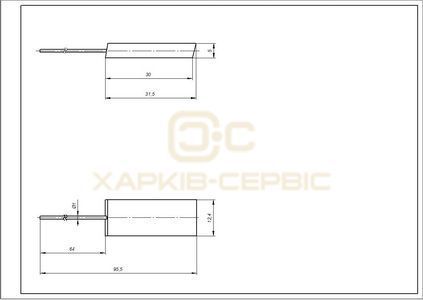 Щітки двигуна для пральної машини Whirlpool 481281719413 (2 шт.) стрижень (без корпусу) 12.5x5x33