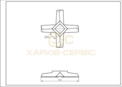 Ніж для м&aposясорубки Zelmer 00755469 D=54mm s=9mm Отвір=10x10mm NR8 ZMMA018X (A863107.00)