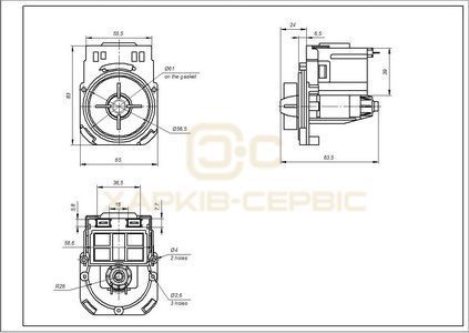 Помпа (насос) для пральної машини 292090 RC0341 Askoll 40 Вт M325 (контакти спарені ззаду; на 3 засувки)