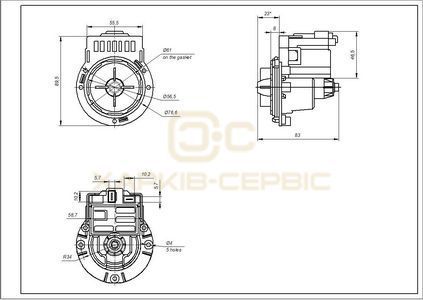 Помпа (насос) для пральної машини Askoll 30W M332 RC0480/T2124 Mod.M332 (алюмінієва обмотка)