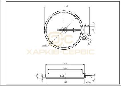 Конфорка 2200/750W для склокерамічної поверхні Electrolux 140057321014