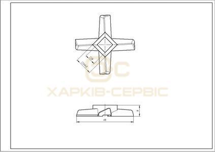 Ніж для м&aposясорубки Zelmer 00631383 D=46mm s=9mm Отвір=9x9mm NR5 ZMMA015X (A861007.00)