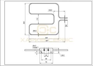 Тен нижній 1200W для духовки Beko 262900099