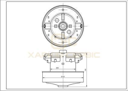 Двигун для пилососа VC07W14Q Whicepart D=130/84 mm H=30/105 mm 1600 W