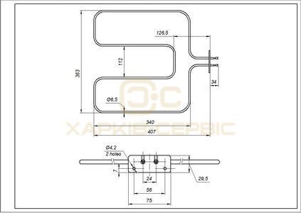 Тен нижній 1200W для духовки Beko 262900099