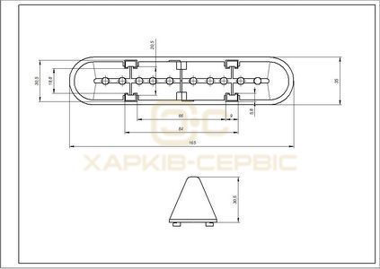 Активатор, ребро барабана для пральної машини Electrolux L=165mm 8118632051