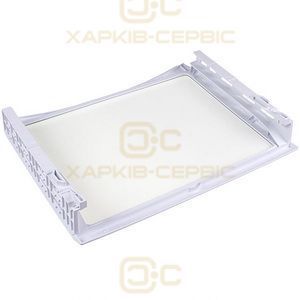 Полиця (нижня) для холодильника Samsung DA97-06440B 470x395mm (скляна, з обрамленням)