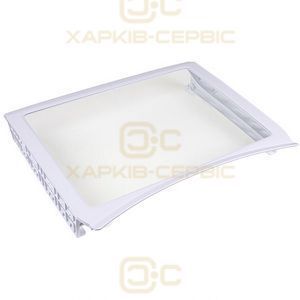 Полиця (нижня) для холодильника Samsung DA97-06440B 470x395mm (скляна, з обрамленням)