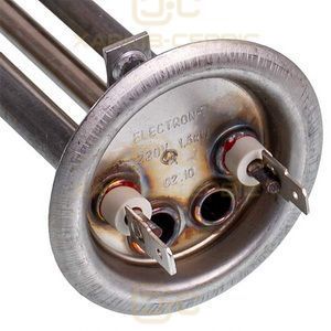 Тэн для бойлера 1300W L=310mm (нерж.), фланец 64mm, анод M6, 2 трубки под датчик Thermex