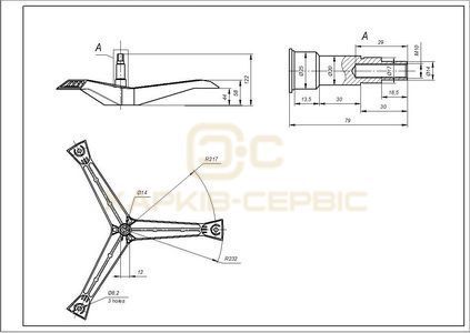 Хрестовина барабана для пральної машини Samsung DC97-01819B L=80mm