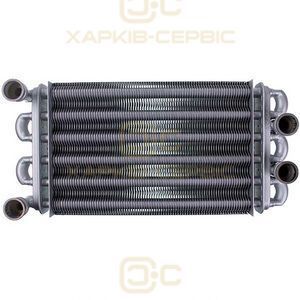 Теплообменник битермический для газового котла Baxi Main Four, Westen Quasar Plus, Roca Neobit