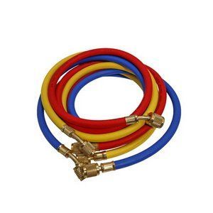 Набор заправочных шлангов с краном VALUE (3 шт.x900mm 1/4'' SAEx1/4'' SAE) для фреона R22