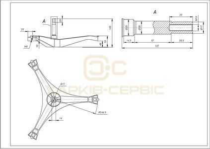 Хрестовина барабана для пральної машини Samsung DC97-15182A L=107mm