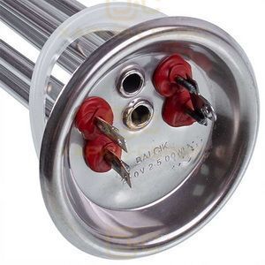Тен для бойлера FERROLI 1500+1000W (нержавійка) L=300mm, фланець 92mm (під анод M6)