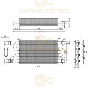 Теплообменник первичный для газового котла Hermann Thesi, Micra 2, Italtherm City Plus, Time 24 кВт