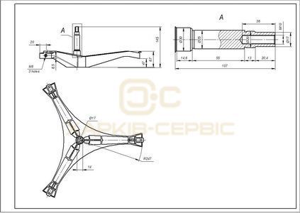 Хрестовина барабана для пральної машини Samsung DC97-15183A L=107mm