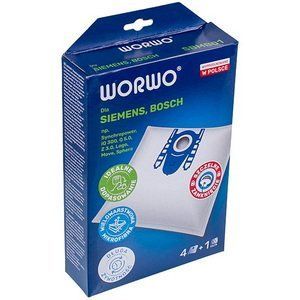 Набір мішків (4 шт) WORWO + фільтра мотора для пилососа Bosch, Siemens SBMB01K