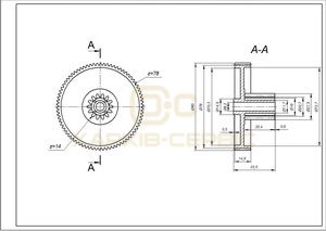 Шестерня середня D=28/80mm, H=26/14(36)mm для м&aposясорубок (універсальна)