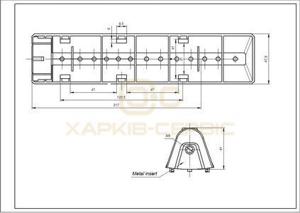Активатор, ребро барабана для пральної машини Samsung DC97-02051E L=218mm
