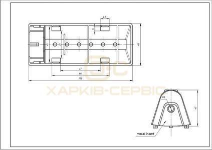 Активатор барабана (ребро) SKL DC97-02051D для пральних машин Samsung довжина 120мм