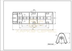 Активатор, ребро барабана для пральної машини Samsung DC97-02051B L=168mm