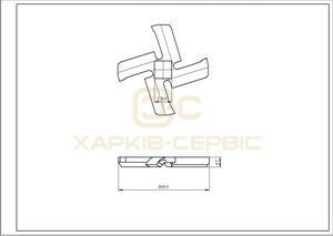Нож для мясорубки D=46.5mm s=4.5mm Отв.=9x9mm Braun