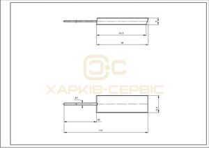 Щітки двигуна для пральної машини Bosch, стрижень (без корпусу) 12.5x5x36mm (2 шт)